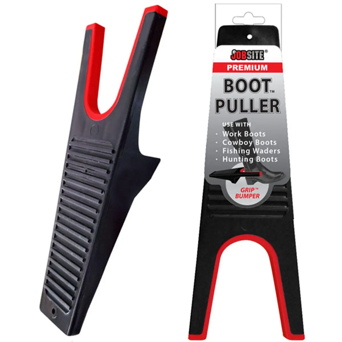 Manakey Group Premium Boot Puller with Red Grip Inlay Bumper, 2x3x12 inch (0.71 lbs) Automotive & Motorcycle Car Repair Assembly-Disassembly Tool for Shoes, Footwear