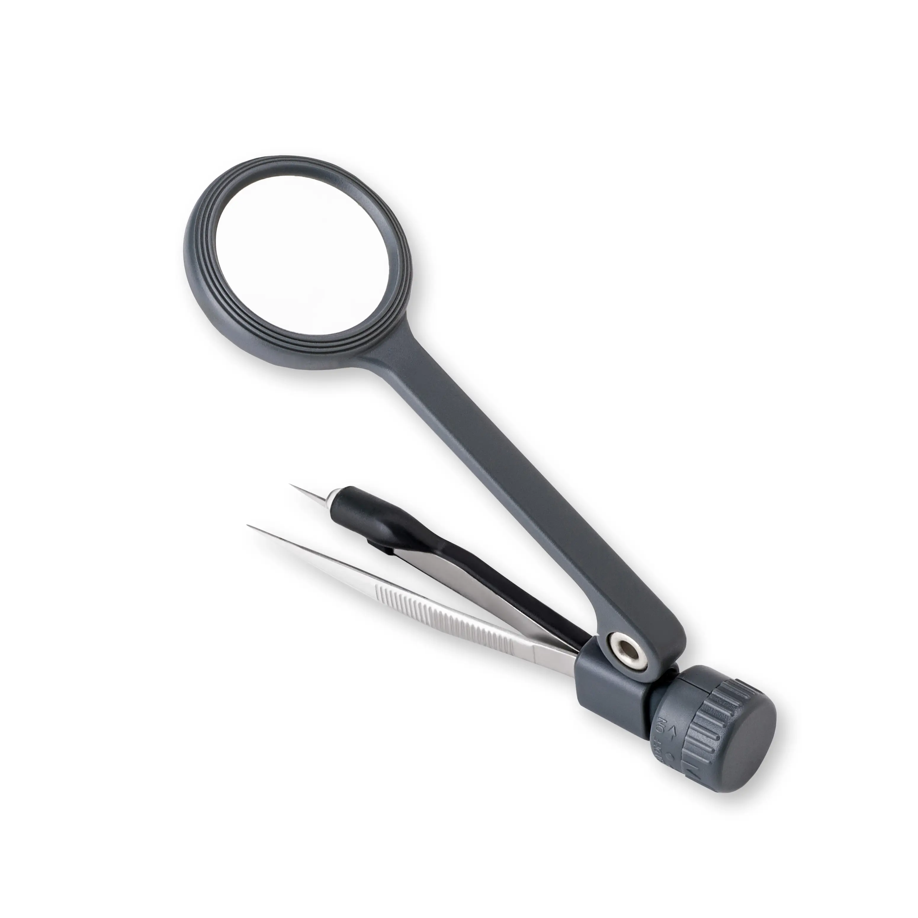 Lighted MagniGrip 4.5x, LED Lighted Magnifier with Precision Tweezers (MG-88)