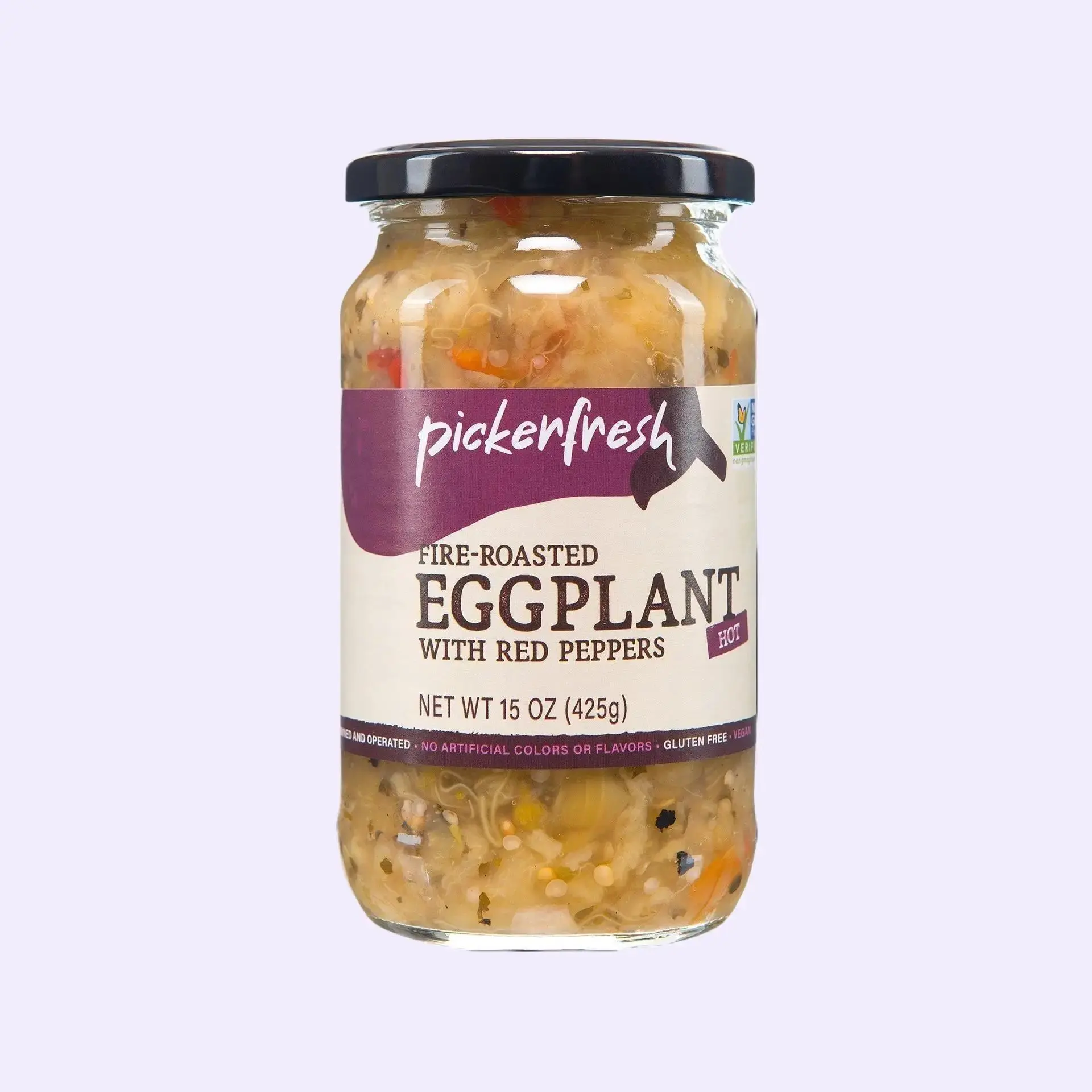 PickerFresh, Fire Roasted Eggplant  - 16 Oz - Perfect for dips, spreads, pasta, sandwiches, or as a flavorful side dish.
