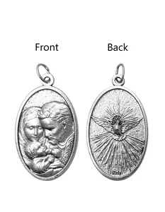 Saints Medals in oxidized silver made in Italy 1.5" x 1.0"