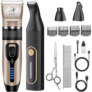Clippers for  for Heavy Thick Hair&Coats,Low Noise Hair Trimmer,Rechargeable Cordless Pet ,   Kit with Paw Trimmer   for Small Large Dogs