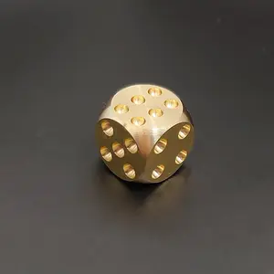 2 golden copper elegant solid brass dice | Exquisitely carved, Dnd Metal Dice, very suitable for table games, table games, high-quality metal crafts, bar owners and game lovers.