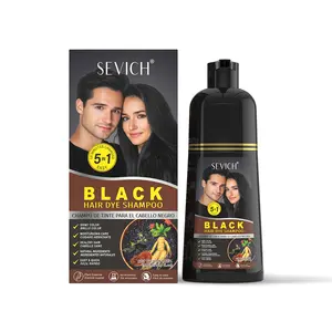 SEVICH 5 in 1 Hair Dye Shampoo - Can cover gray hairs,Herbal Ingredients,Contains Ginseng Extract,Natural Haircoloring, black hairdye