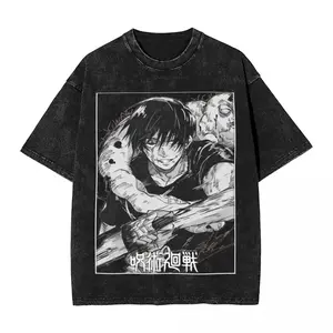 Toji Fushiguro Knife Jujutsu Kaisen T Shirts Washed Short Sleeve Harajuku T-Shirt Vintage Men Streetwear Summer Tee ShirtS-5XL