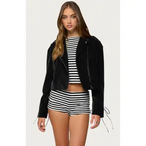 Edikted Women's Ryder Faux Suede Biker Jacket