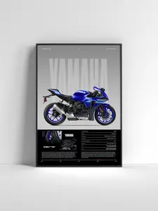 Yamaha R1 YZF Poster  Superbike Wall Art Print, MotoGP Inspired Motorcycle Decor, Racing Bike Artwork Bike Print Motorcycle Poster
