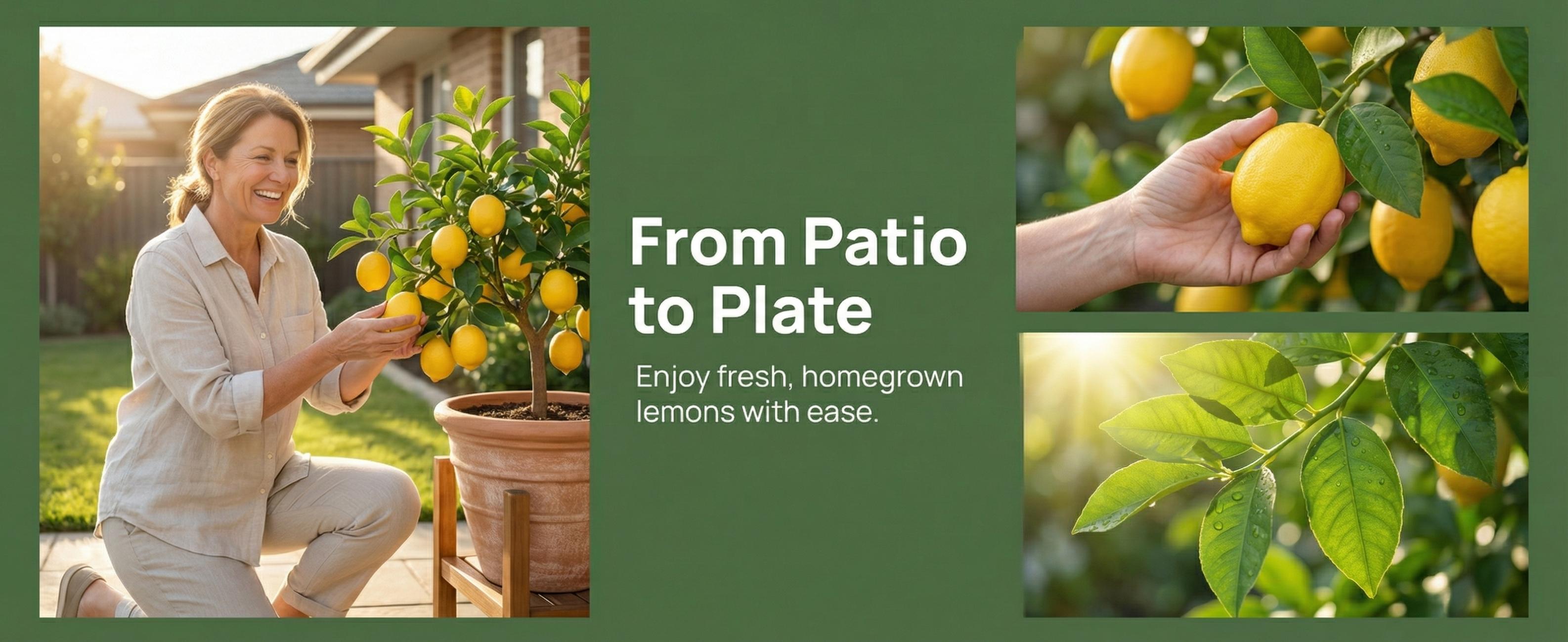 Live Lemon Tree in Pot – Real Citrus Plant for Indoor & Outdoor Use – Fast Growing, Fruit-Bearing Meyer Lemon for Home, Patio & Garden – Low Maintenance, Vibrant Greenery & Gardener Gift