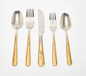 Home Reflections 20pc Two-Tone Stainless Steel Flatware Set