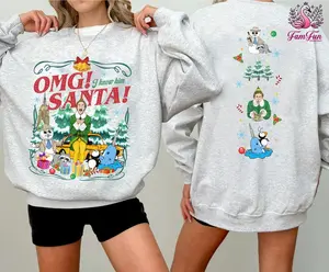 Christmas Buddy Elf Movie Sweatshirt, OMG Santa I Know Him Sweatshirt, Elf Movie Quote Shirt