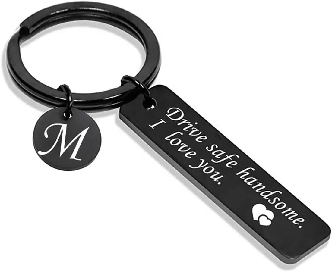 Initial letter charm drive safe  valentine's  for husband boyfriend