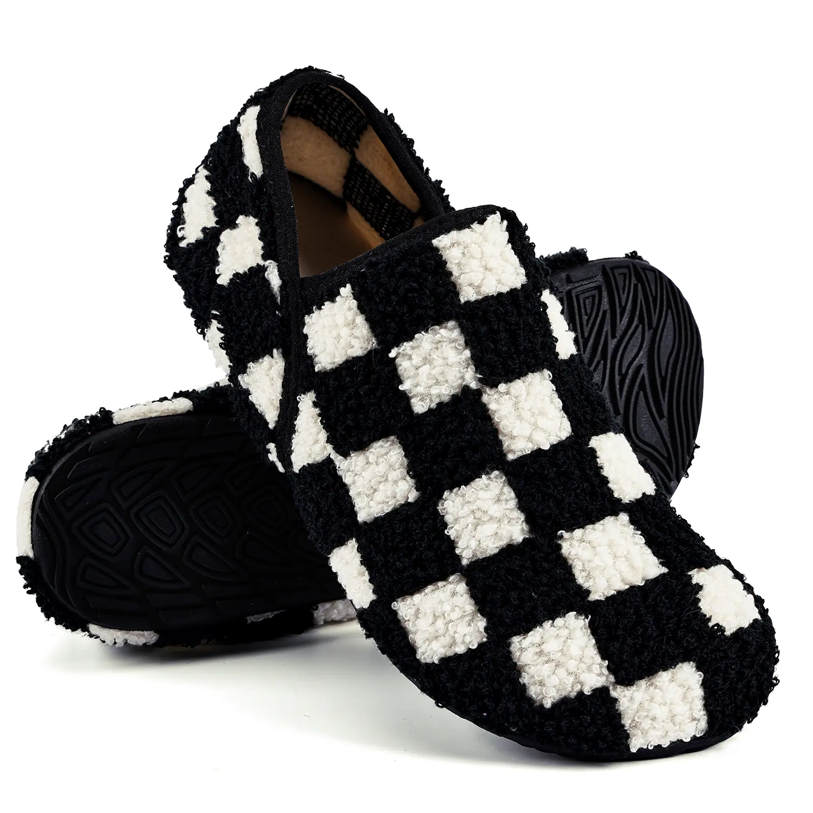 WateLves House Slippers for Women – Fuzzy Cozy Barefoot Sock Shoes, Non-Slip Rubber Sole, 2-Way Wear Open/Closed Back, Warm Velvet Lining for Home Bedroom Travel Halloween Cute Treat#sohochic