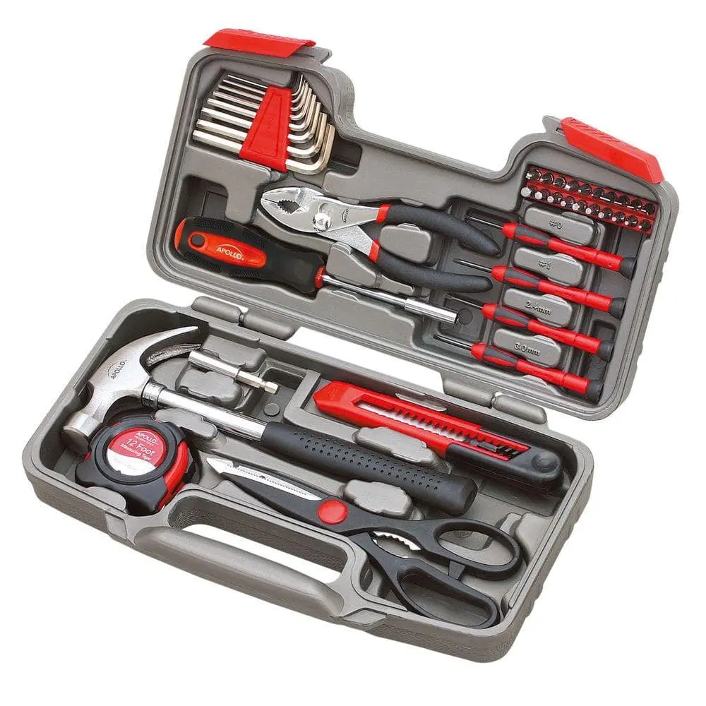 General Tool Set 39 Piece Kit with Hammer Wrenches Screwdrivers and More Essential Tools for Home Repair