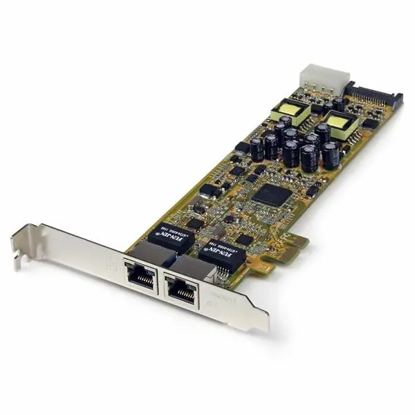 StarTech ST2000PEXPSE Dual Port PCI-E Gigabit Ethernet PoE-NIC Server Adapter - PoE+Power, 2-Year Warranty, 25.5W Per Port, 48V DC Power, Auto MDIX, Jumbo Frames Support, Low Profile, Vista Compatible, Gigabit Speed, Reduces Cable Clutter, Pcie Systems
