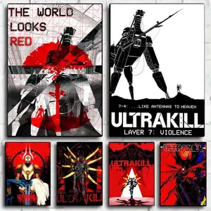 Anime Game U_ULTRAKILLs Cool Poster Decorative Wall Art Stickers Mural Photo Print for Home Living Room Hallway Decor Gift