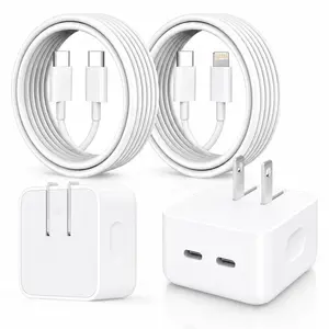 2 Pack 35W USB-C Fast Charger with 6.6FT USB-C to Lightning and USB-C to USB-C Cables, Foldable Wall Plug Charging Set Compatible with iPhone, iPad, iPad Pro, iPad Air for Home Travel