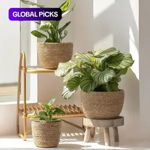 Three Sets of Decorative Indoor Plant Pots, Natural Flower Pot Covers, Stylish Planter Baskets for Home Decor #TOP PICKS