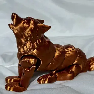 3d printed articulated howling wolf
