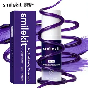 1-Pack Purple Whitening Toothpaste, Small Toothpaste, Grape Flavor, Deep Cleaning, Gentle Formula Non-Irritating, Fresh Breath, Travel Portable