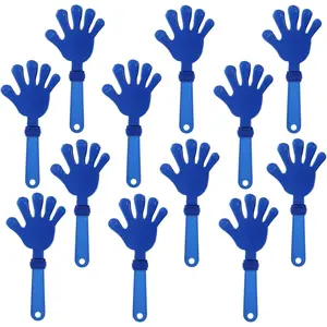 12 Pcs Royal Blue Hand Clappers 7.5 Inch Clappers Noisemakers Noise Makers Party Favors Plastic Clapper Sporting Events Cheers Ball Dance Basketball Football Noisemakers（Royal Blue）
