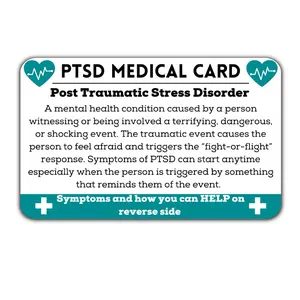PTSD Awareness Card For Wallet, Post Traumatic Stress Disorder Alert