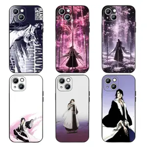 Anime B-Bleach Kuchiki Byakuya Phone Cases For iPhone 17 Promax Pro Air 16 Plus 15 14 13 12 11 Black TPU Shockproof Protective Cover Perfect Christmas Halloween Birthday Gift