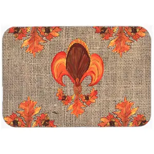 212 MAIN Large Rectangular Tempered Glass Durable Chopping Board - 15x12 in Kitchenware, Heatproof Cooking Cutting Board with Thanksgiving Turkey Print and Fleur de Lis Design