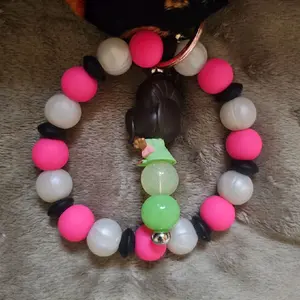 Limited Amount Custom Wristlet with Door Keychain Featuring Colorful Beads and Unique Design