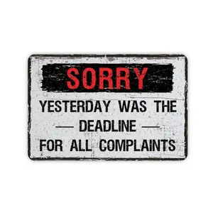 Funny Office Complaint Metal Sign, Rustic Modern Farmhouse Style Home Wall Decor, Office Humor Themed Vintage Novelty Gift, 12"x8"
