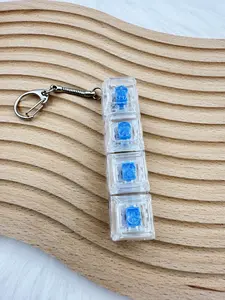 Macaron Color Stress Relief Toy Keychain, One Row Four Button Design, Anxiety Reducer, Hanging Decoration, Perfect Gift Idea, Keychain Bag Pendant