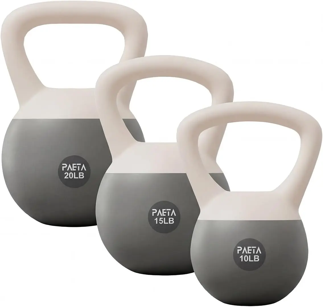 PAETA Soft Kettlebell for Home Fitness – Anti-Slip Grip & Wide Handle Design,Soft Kettlebell Set, Gentle Floor-Friendly Impact – 10lbs, 15lbs, 21lbs, for Home Functional Training