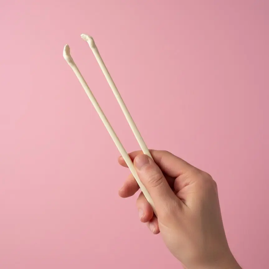 Hand-Shaped Plastic Chopsticks - Funny, Thick, Ergonomic, Dishwasher-Safe Cutlery for Adults