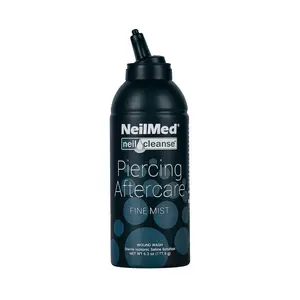 NeilMed XL Piercing Aftercare Spray 6.3oz Sterile Saline Solution - Gentle Fine Mist Application for Healing Wounds & Piercings - Beauty & Personal Care Balms and Lotion Relief Treatment Cleanse and Moisturize - Natural Formula