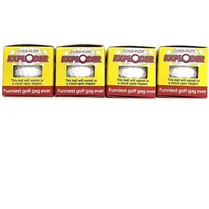 Exploding Golf Balls (Sleeve of 4) - Prank Golf Balls That Explode Into A Cloud of White Smoke Upon Impact - Funny Novelty Golf Gag Gift for Golfers