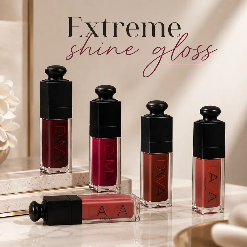 EXTREME COLLECTION Hydrating High Pigmented 5-Pack Lip Gloss Set - Shine & Volume Formula, Vegan & Cruelty-Free, Alcohol-Free, Dry Skin Softener, All Skin Types, Bottle, For Glowing Makeup & Everyday Glam