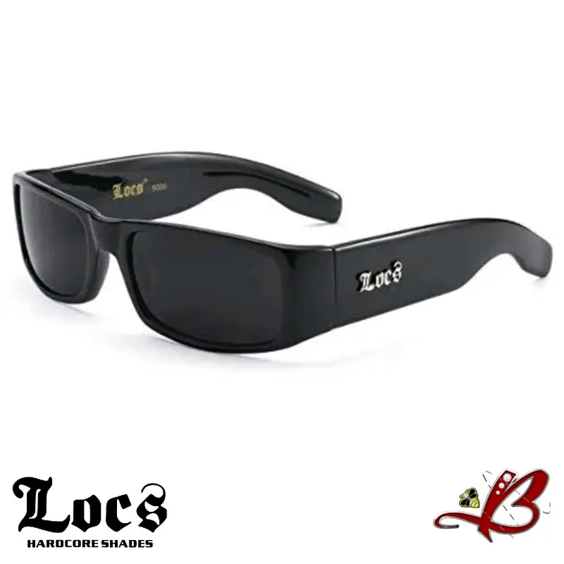 LOCS Sunglasses All Black Glossy Classic Gangster Cholo Mad Dog Shades OG Eyewear | Original & Authentic Locs tiktok shop