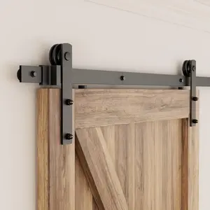 6 FT Barn Door Kit, Easy to Install, Slide Quietly,Door Track Fit 36" Wide Single Door