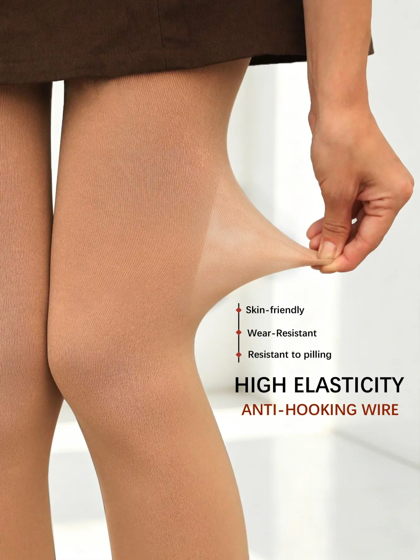 Women's Comfortable 50D Seamless Pantyhose Tights, Caramel Milk Color, Soft Stretch Fit Material, Casual, Ideal for Daily Wear, Suitable for All Seasons