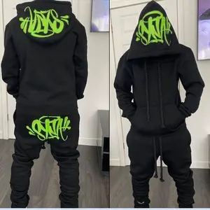 [2025][2025]Street Brand Fashion Casual Tracksuits Tops Long Pants Set Winter Cotton Hip Hop Men Women Hooded Sweatshirt Sports Trousers(Tracksuits)A