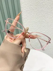 Fashion Cat Eye Frame Eyeglasses, Eyeglass Frames, Basic Eyeglasses for Women & Girls, Fashion Eyeglasses for Work, Daily Clothing Decor, for Student Daily Use