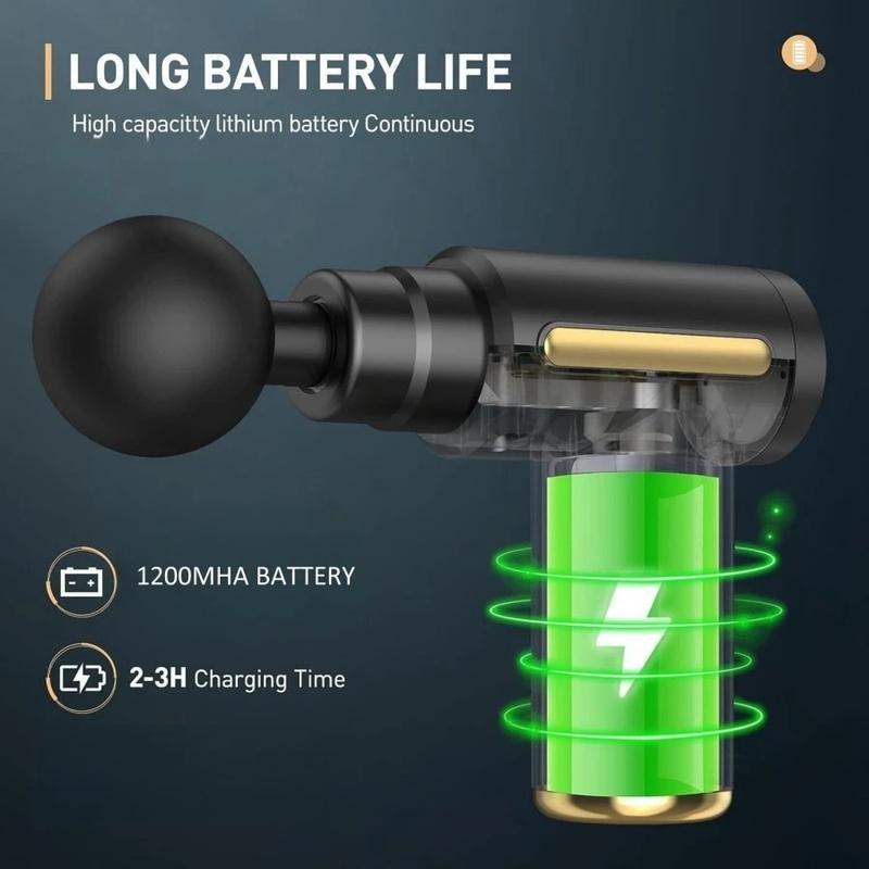 Massage Gun, Small Travel Tool, Massage Gun Deep Tissue,Percussion Handheld Portable Muscle Massager Tool for Full Body Pain Relief, Ideal Gifts for Men, Women(Black)