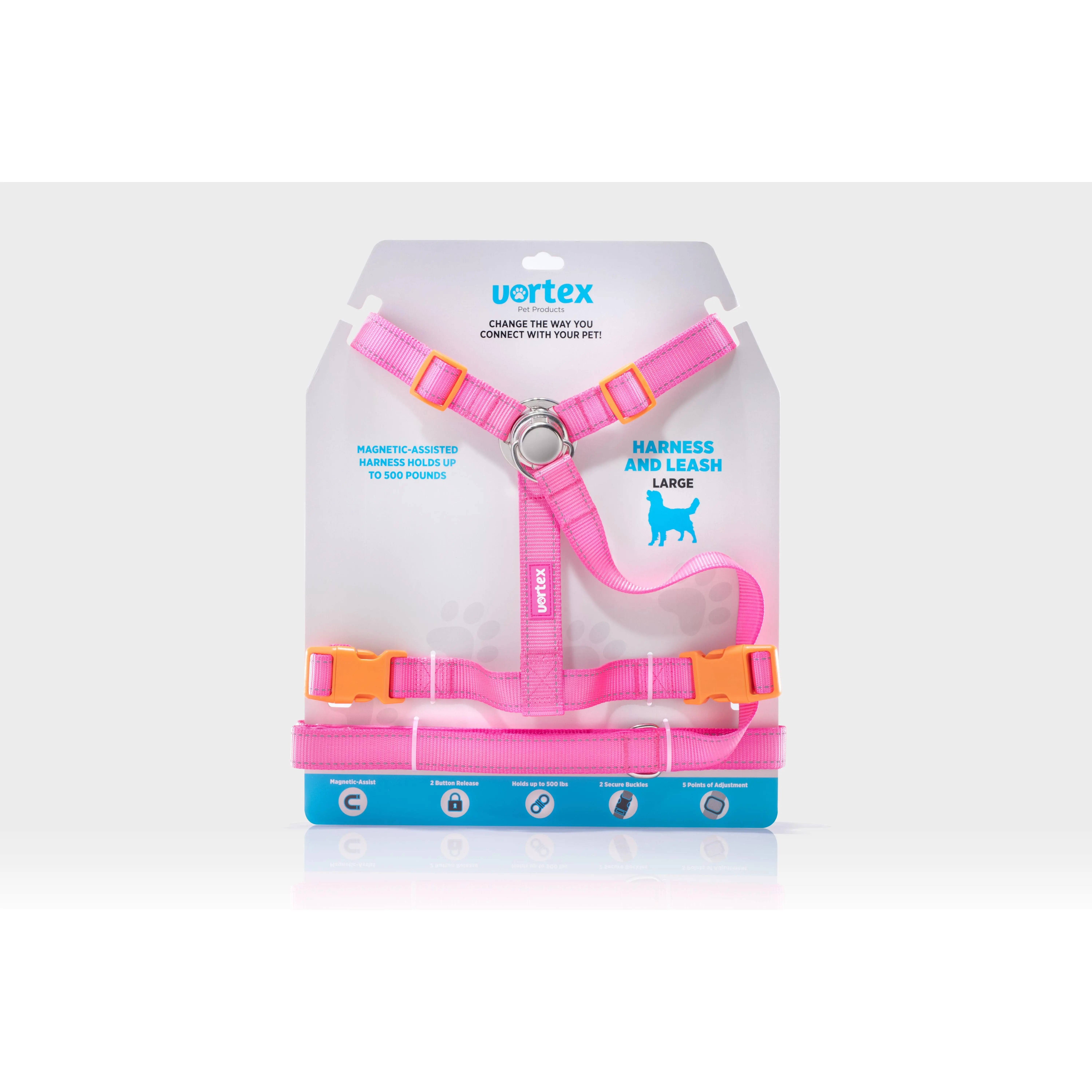 Vortex Aria Quick- Click Harness & Leash Set - Flamingo Pink