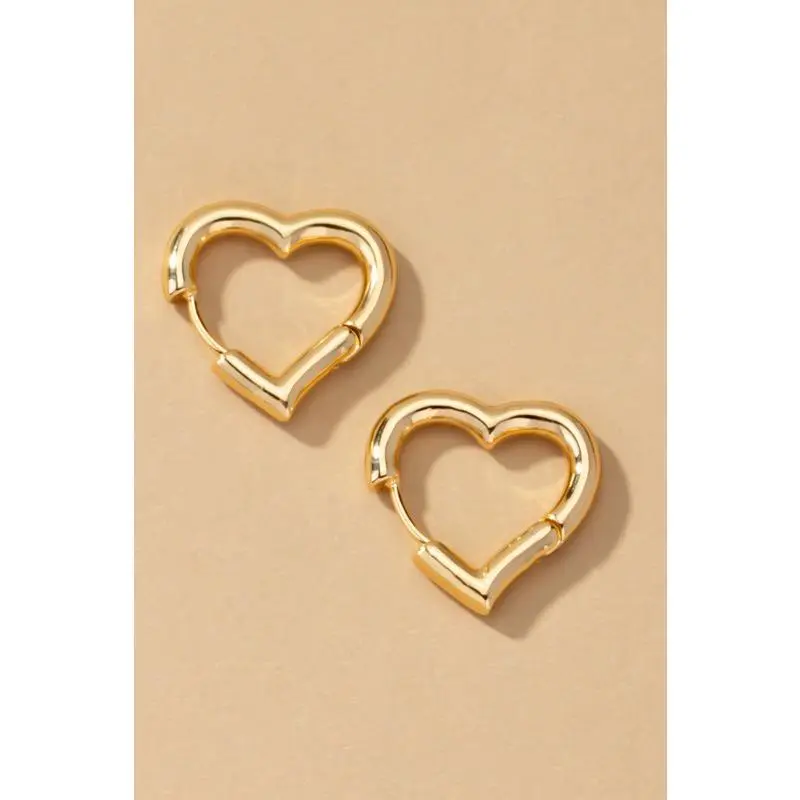 LA3accessories Heart shape hinged huggie hoop earrings LA3accessories Heart shape hinged huggie hoop earrings