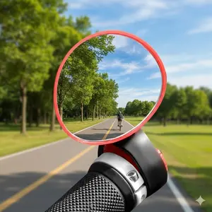 Adjustable Bike Mirror - 360° Rotation, Fits Road & Mountain Bikes. Compact Handlebar Design with Anti-Slip Silicone Grip, Vibration-Resistant View, Easy Installation for Adults & Kids. Essential Commute Safety Gear for Multiple Bike Models.