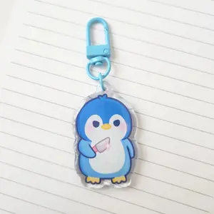 Stabby Blue Penguin Acrylic Keychain