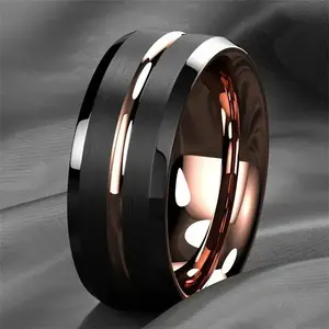 A stylish and gorgeous rose gold titanium steel ring for men, wedding ring Jewelry Fine Trendy Jewellery Accessories real rings promise rings gf