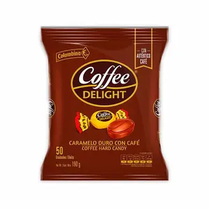 Colombina Coffee Delight Sweet Hard Coffee Candy - 1 Bag with 50 Sweets - Colombian Snacks - Bonbon easter day