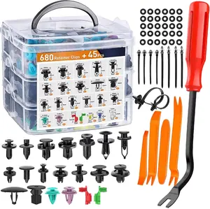 725pcs Universal Car Plastic Clips, Auto Body Interior & Exterior Fastener Retainers for Automotive Use