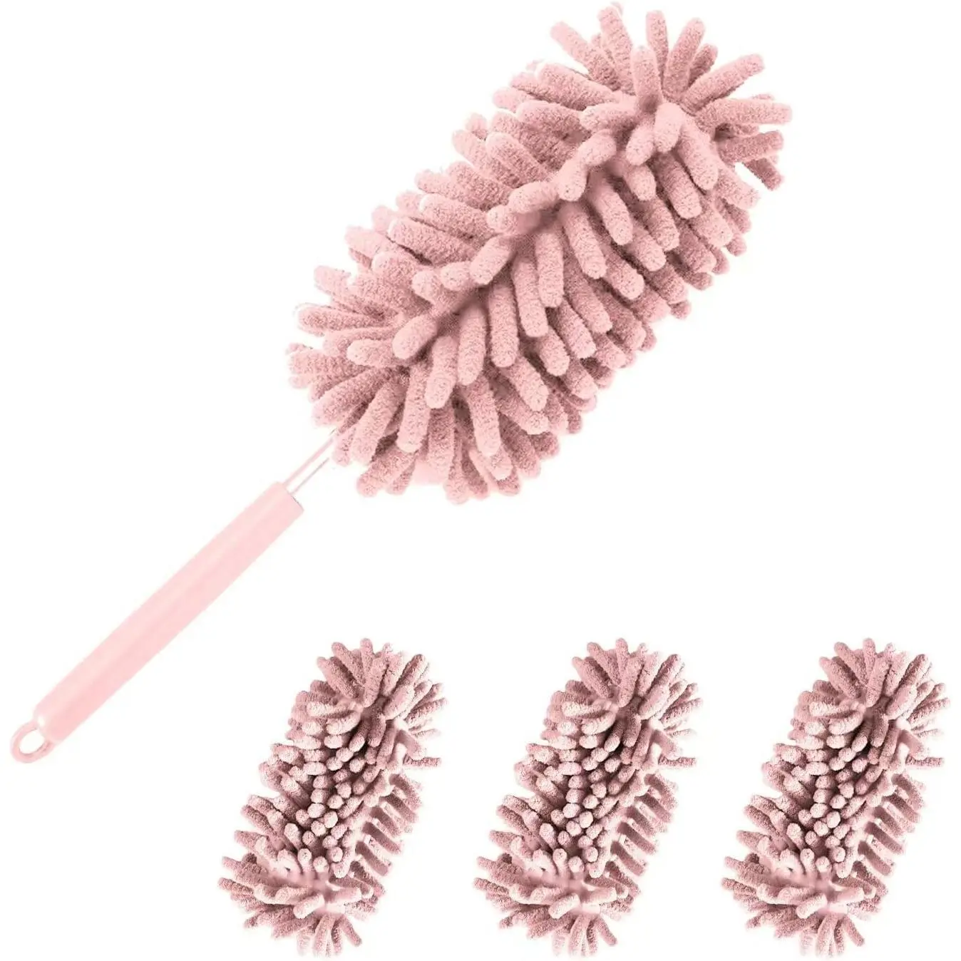 4Pcs Reusable Microfiber dusters Refills Microfiber Duster for Cleaning extendable Pole Duster Washable Damp Duster Bendable Dry Dusters with Extension Handle Pole Supplies
