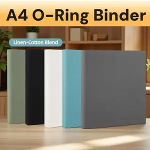 A4 Linen Binder with O-Ring Closure - Holds Documents, Photos & Cards | Switch Lock Mechanism