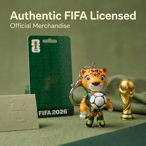 Official Licensed FIFA World Cup 2026 USA Canada Mexico Mascot Keychain | Durable Mini Pendant for Backpack Car Keys Lanyard Bag Daily Carry | Authentic Soccer Fan Gift Birthday Holiday Travel Souvenir Official Merchandise Zayu